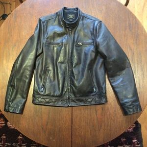 Lucky Brand Cafe Racer Leather Jacket